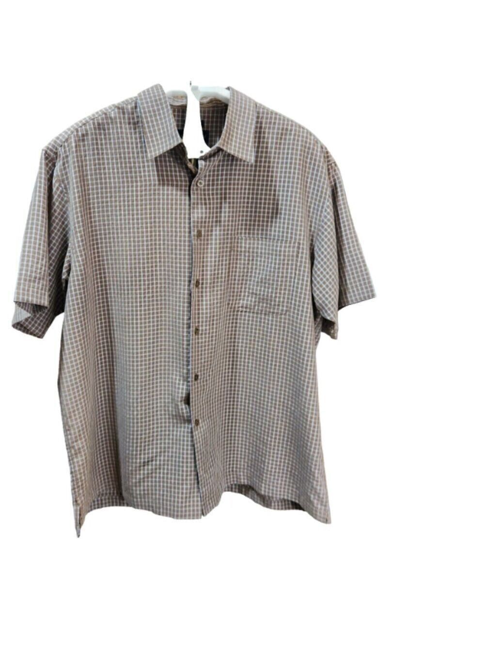 Joseph & Feiss Shirt Men's XL Short Sleeve Button Up Plaid Shirt Classic